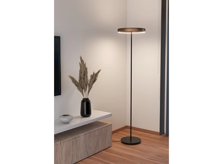 Trabuco staanlamp zwart,bruin sfeer