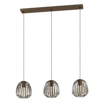 Espinal hanglamp 3l staal brons