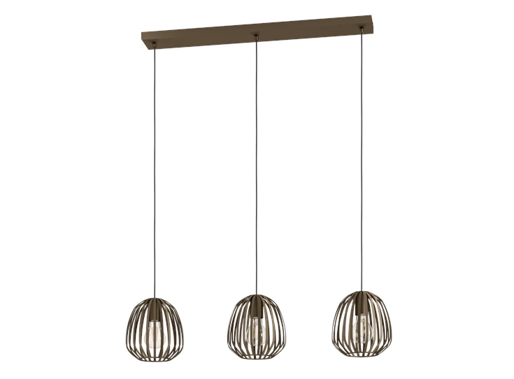 Espinal hanglamp 3l staal brons