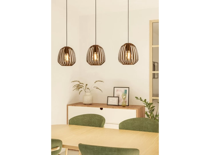 Espinal hanglamp 3l staal brons