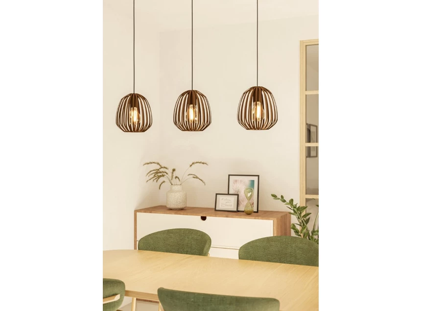 Espinal hanglamp 3l staal brons