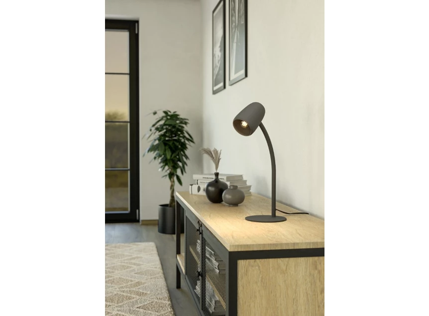 Carlo tafellamp staal zwart sfeer