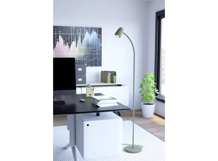 Carlo staanlamp staal groen sfeer