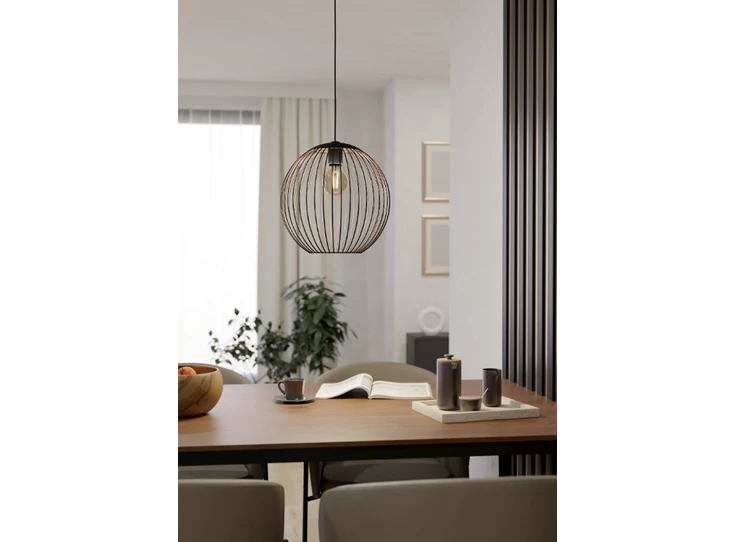 Almanzora hanglamp staal zwart/koper sfeer