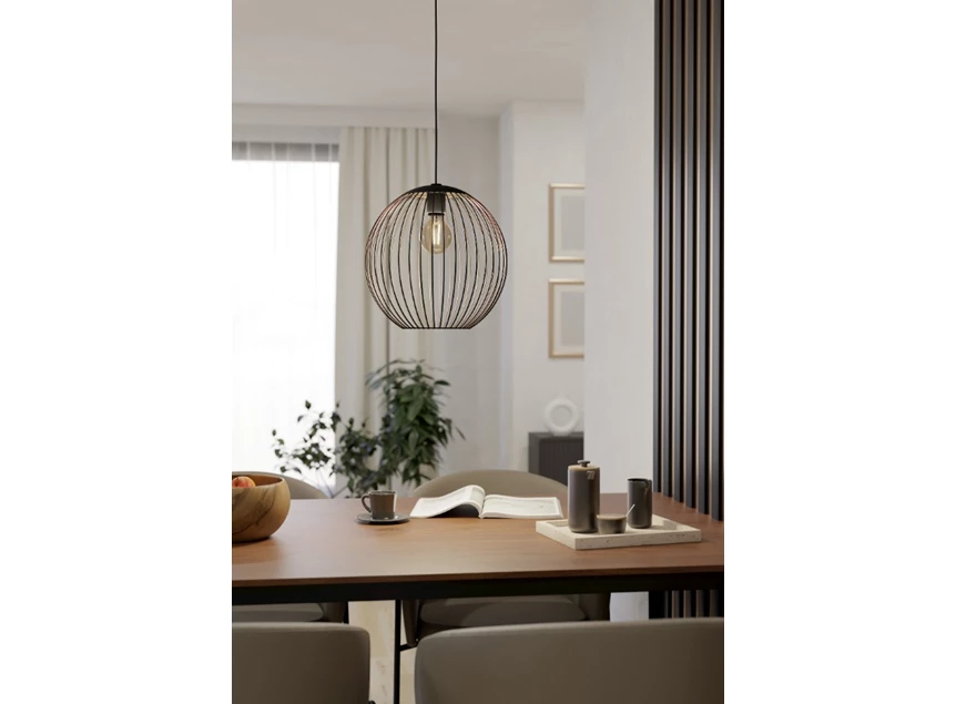 Almanzora hanglamp staal zwart/koper sfeer