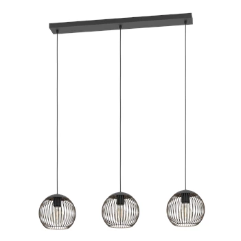 Almanzora hanglamp 3l staal zwart,koper