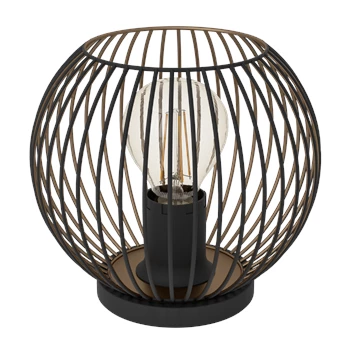 Almanzora tafellamp staal zwart, koper