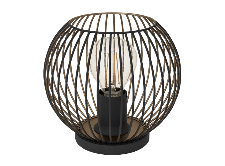 Almanzora tafellamp staal zwart, koper