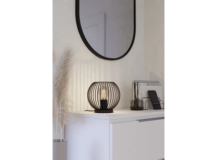 Almanzora tafellamp staal zwart, koper