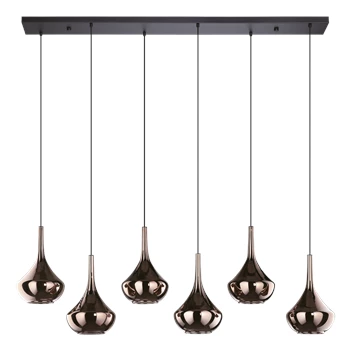 Almoster hanglamp 6l staal zwart, koperkleuren