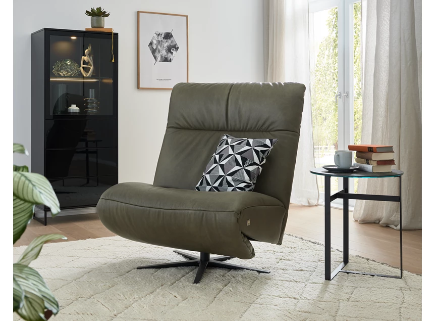 Elektrische relax MR 2342 M 75 leder groen Musterring Willi Schillig