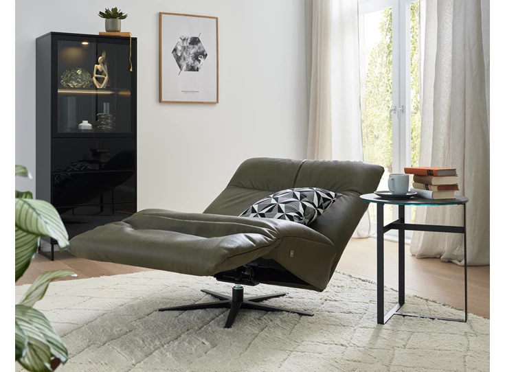 Open Elektrische relax MR 2342 M 75 leder groen Musterring Willi Schillig