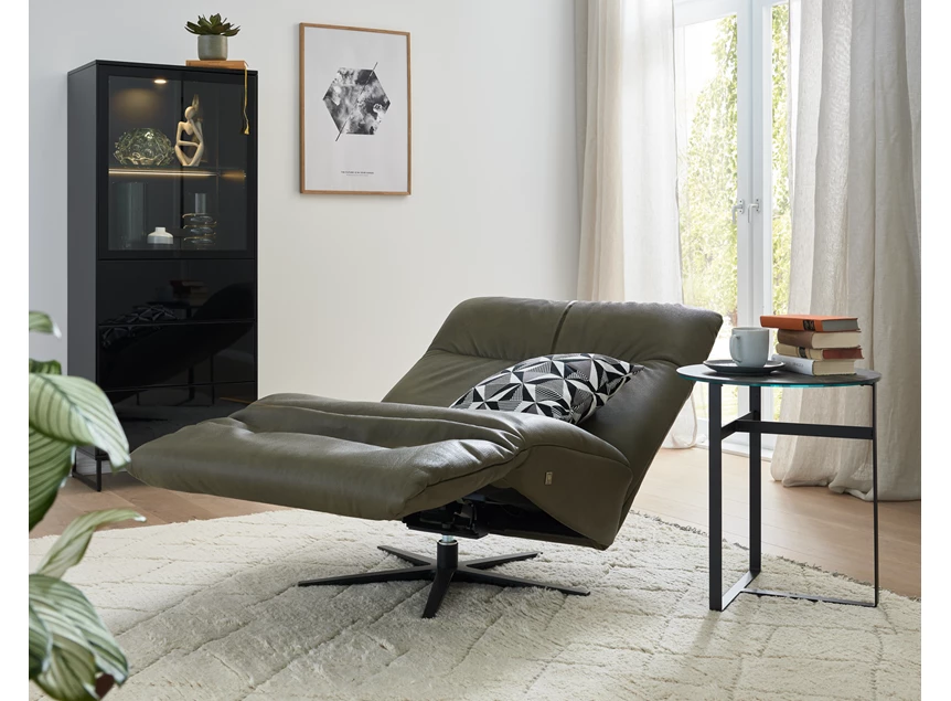 Open Elektrische relax MR 2342 M 75 leder groen Musterring Willi Schillig