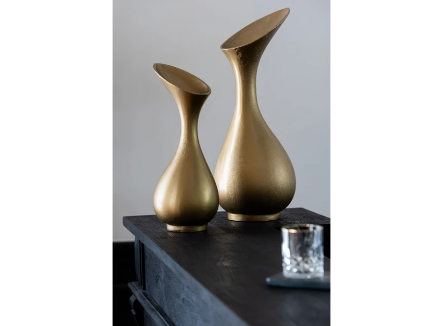 Vaas Olivia aluminium goud M sfeer