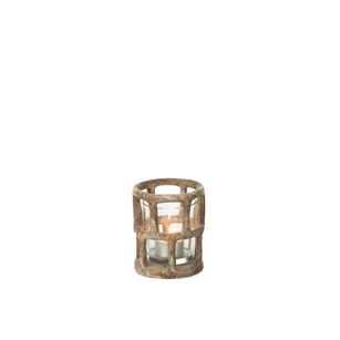 Windlicht antiek polyester/glas S