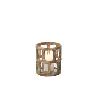 Windlicht antiek polyester/glas M