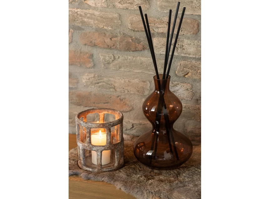 Windlicht antiek polyester/glas L ingezoomd