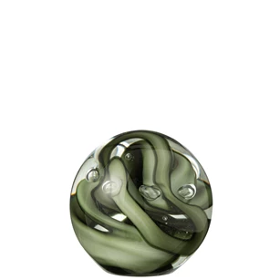 Press papier tornado rond glas transparant/bruin L