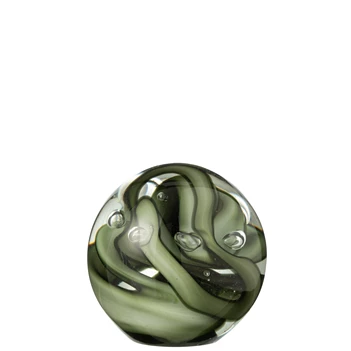 Press papier tornado rond glas transparant/bruin L