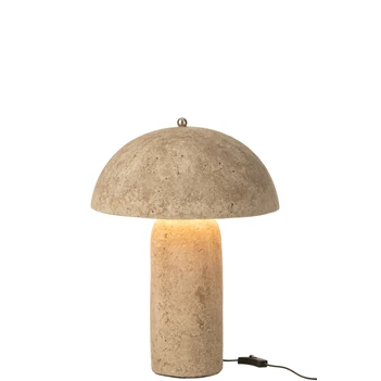 Tafellamp paddenstoel papier mache beige