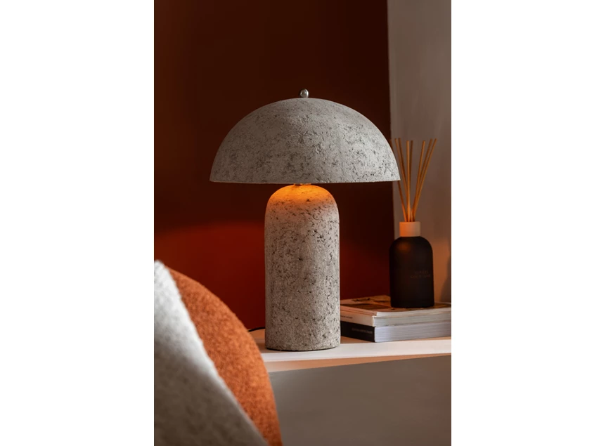 Tafellamp paddenstoel papier mache beige sfeer