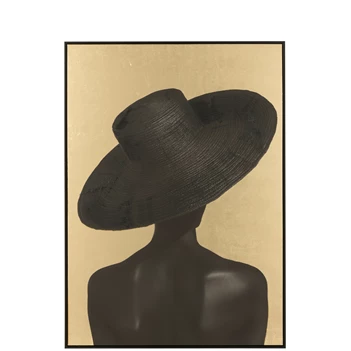 Schilderij rechthoek zora zwart/goud