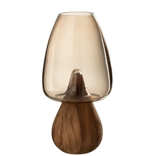 Vaas paddenstoel hoog glas grijs
