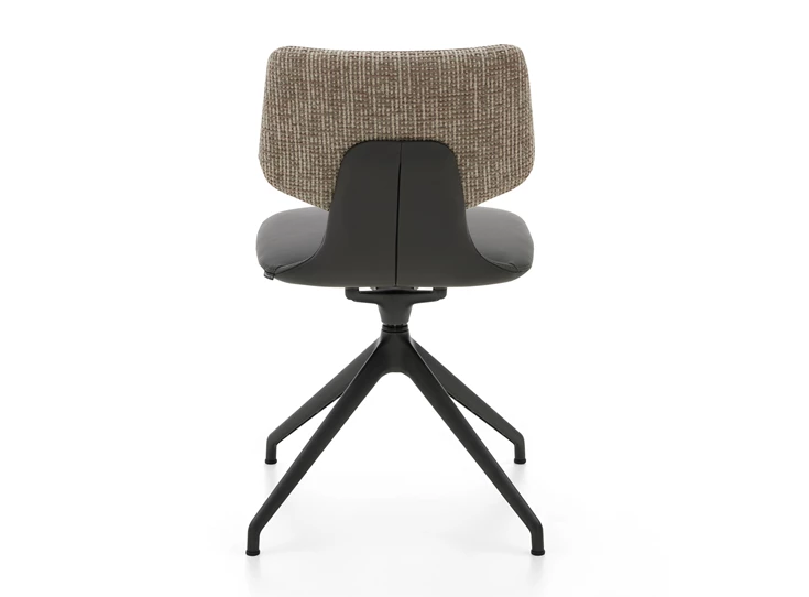 Achterkant Stoel Nerina NE 2349 leder antraciet statiefonderstel schuin Musterring