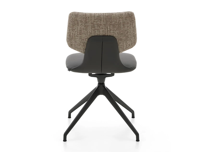 Achterkant Stoel Nerina NE 2349 leder antraciet statiefonderstel schuin Musterring