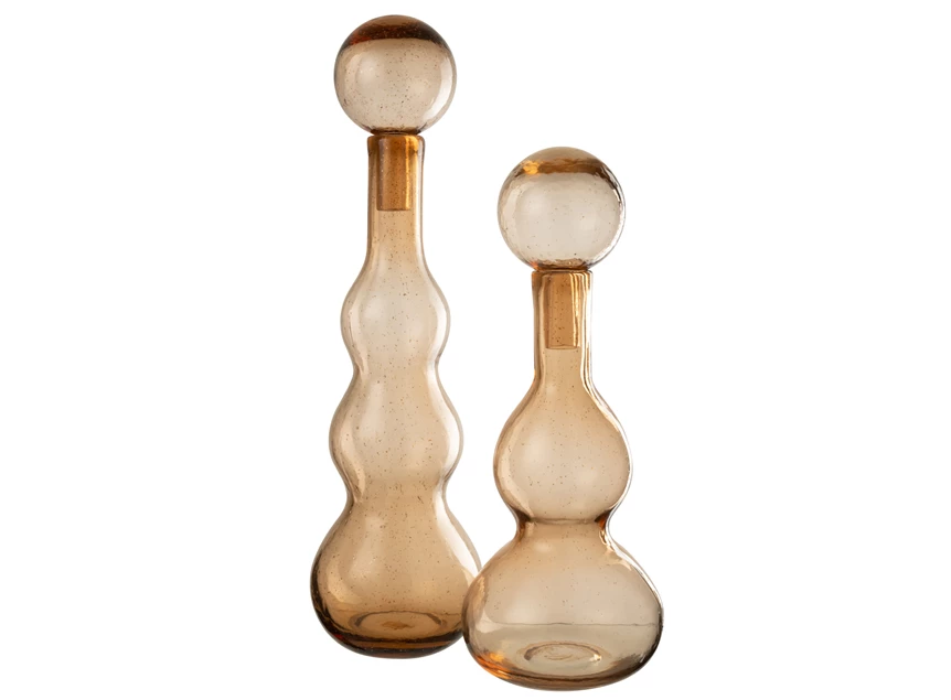 Fles + stop carol glas caramel L vergelijking