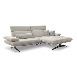 Zetel MR 455 met longchair stof wit Koinor Musterring