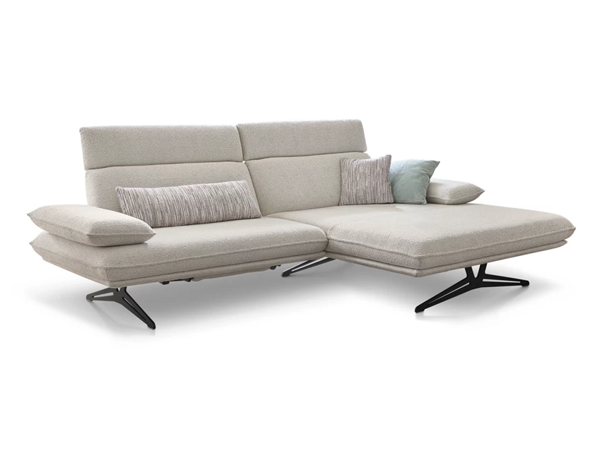 Zetel MR 455 met longchair stof wit Koinor Musterring