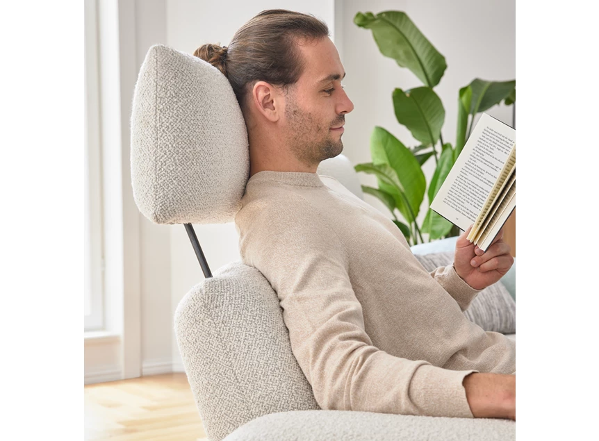 Verstelbare hoofdsteun Zetel MR 455 met longchair stof wit Koinor Musterring