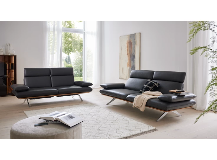 Zetel MR 455 canapé 2-zit 3-zit leder zwart Koinor Musterring