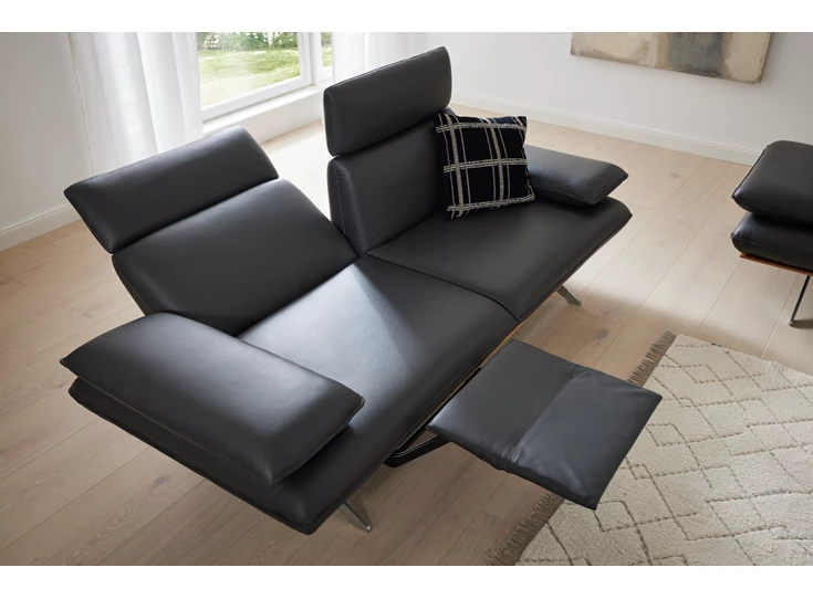 Relaxfunctie Zetel MR 455 canapé 2-zit 3-zit leder zwart Koinor Musterring