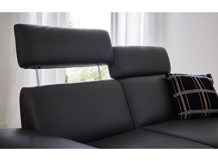 Verstelbare hoofdsteun Zetel MR 455 canapé 2-zit 3-zit leder zwart Koinor Musterring