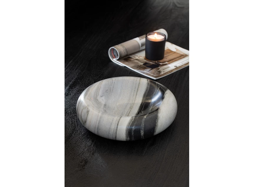 Schaal marmer zwart/grijs M sfeer