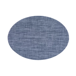 Placemat embossed oval stone blue