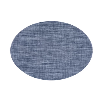 Placemat embossed oval stone blue
