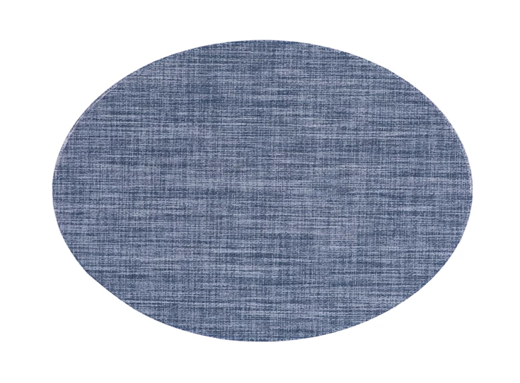 Placemat embossed oval stone blue