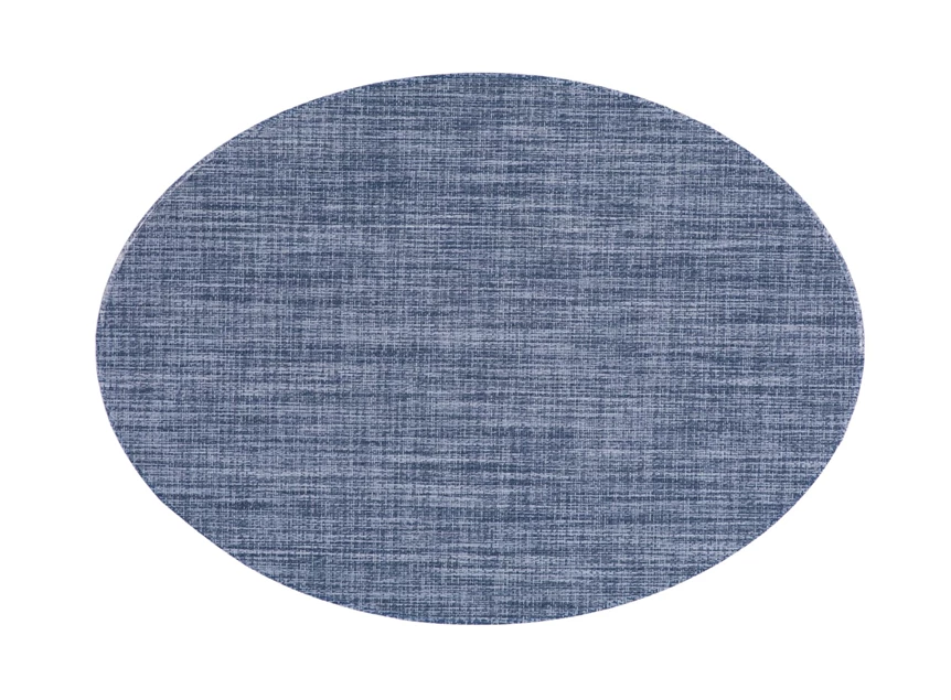 Placemat embossed oval stone blue