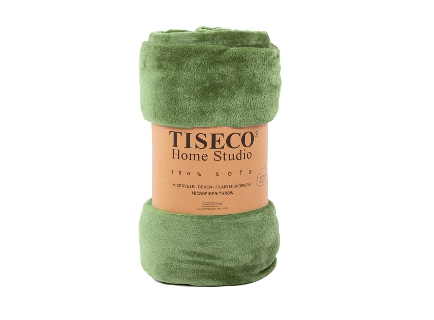 Plaid cosy microflannel olijfgroen