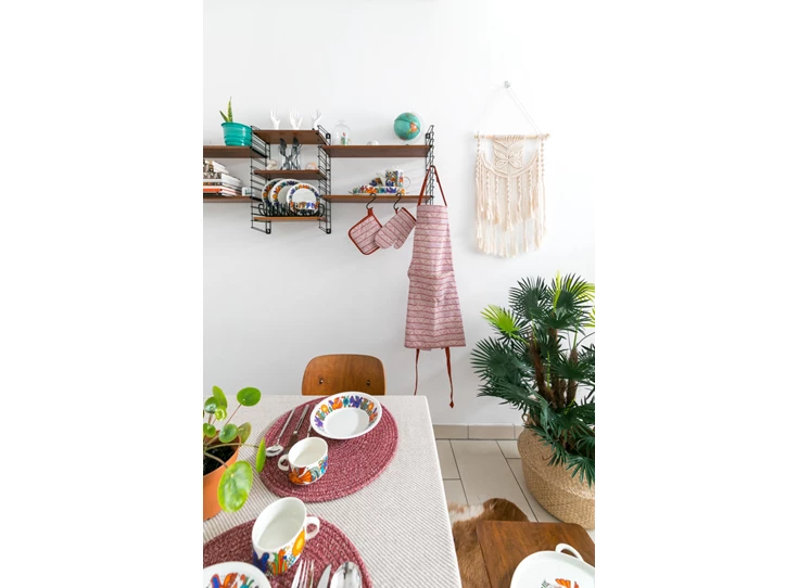 Placemat rond Myra mauve sfeer