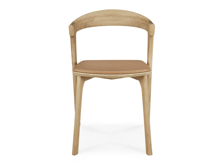 Front Armstoel Oak Bok Dining Chair Sienna Leather 51483 Ethnicraft