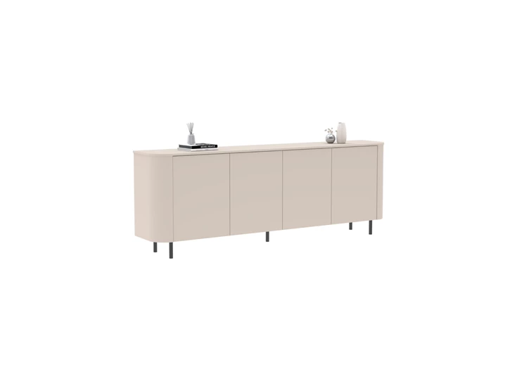 Dressoir 4 deurs arezzo cashmere blanco profiel