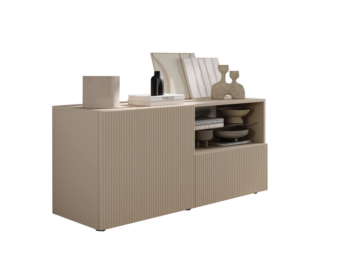 Tv kast Janeiro 1 deur 1 schuif Cashmere profiel blanco