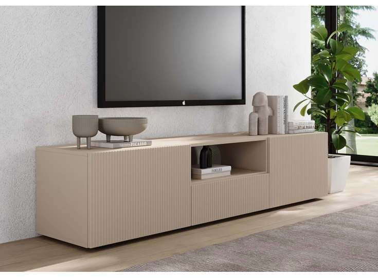 Tv kast Janeiro 2 kasten 1 schuif Cashmere profiel decor