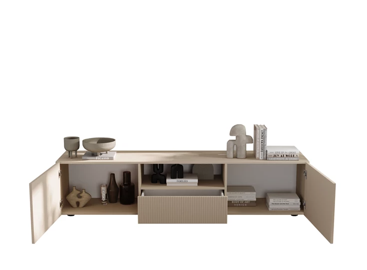 703119-02_open_.jpgTv kast Janeiro 2 kasten 1 schuif Cashmere blanco open