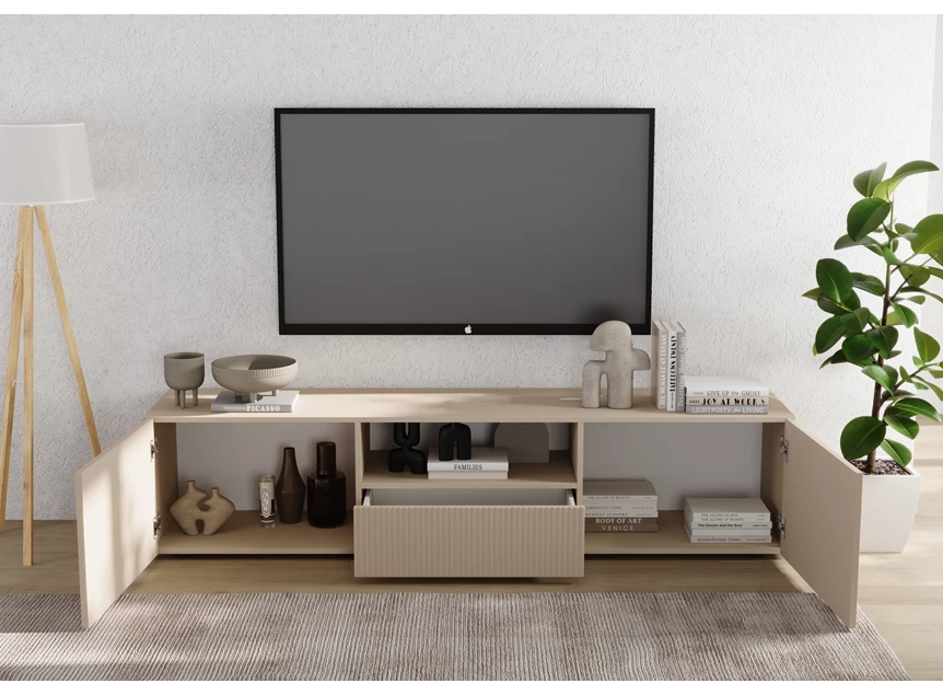 Tv kast Janeiro 2 kasten 1 schuif Cashmere decor open