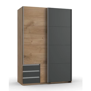 Schuifdeurkast 2 deuren + 3 laden 135x198 Emden blanco